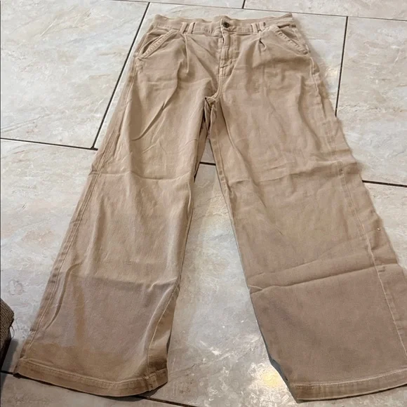 American Eagle Outfitters Beige Wide-Leg Pants - Picture 2 of 4